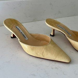 Manolo Blahnik Carolyne Leather Mules